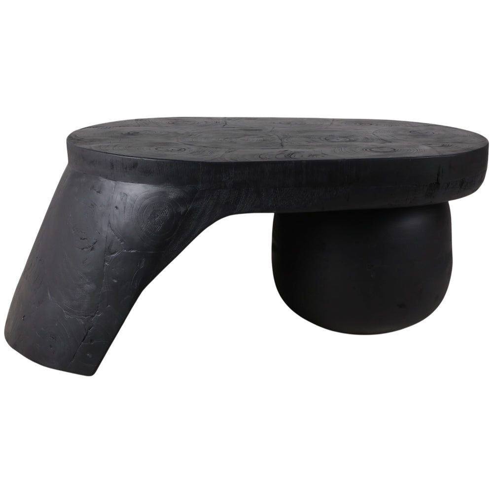 Coffee Table w/Large Ball Foot, Black-Furniture - Accent Tables-High Fashion Home