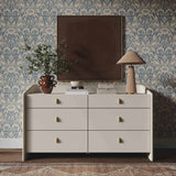 Collins 6 Drawer Dresser, Cream-Furniture - Storage-High Fashion Home