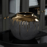 Collins Vases, Grey/Gold, Set of 2-Accessories-High Fashion Home