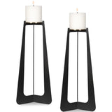 Columnar Candleholders, Set of 2, Black-Accessories-High Fashion Home