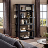 Connell Bookcase, Worn Black by Four Hands-Furniture - Storage-High Fashion Home