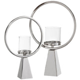 Conner Candleholers, Silver, Set of 2-Accessories-High Fashion Home