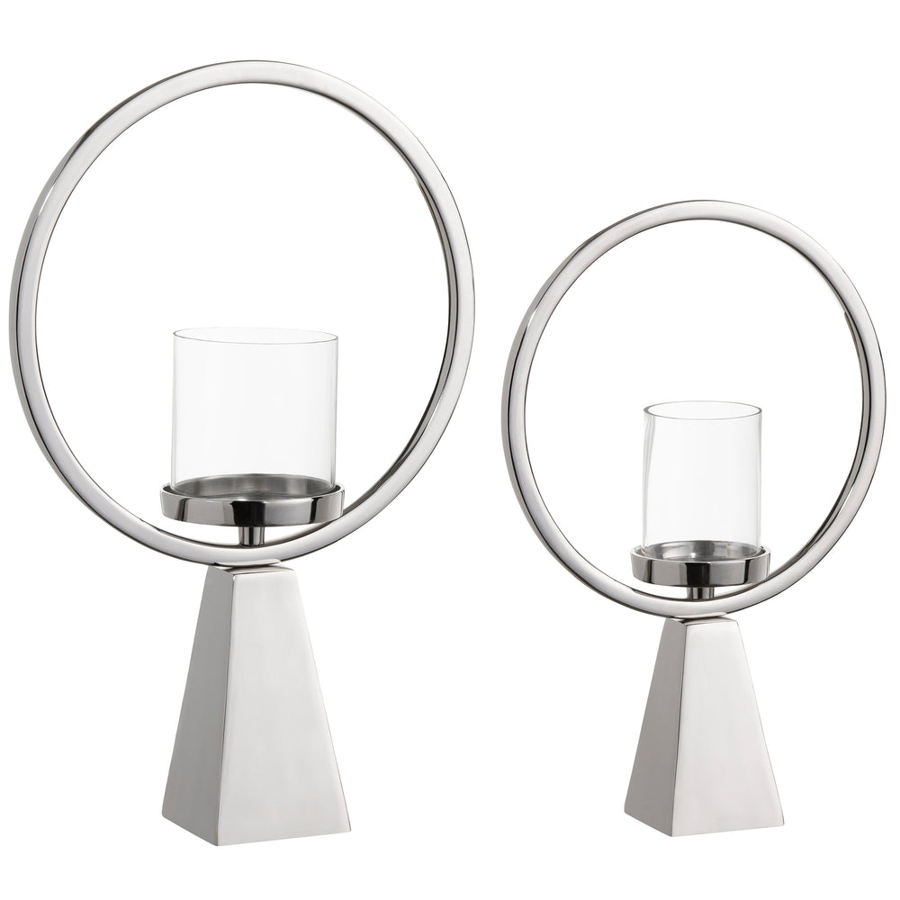 Conner Candleholers, Silver, Set of 2-Accessories-High Fashion Home