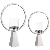 Conner Candleholers, Silver, Set of 2-Accessories-High Fashion Home
