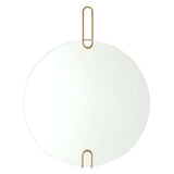 Contemporary Round Mirror with Gold Accents-Accessories-High Fashion Home