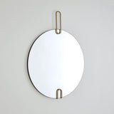 Contemporary Round Mirror with Gold Accents-Accessories-High Fashion Home