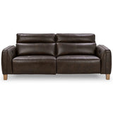 Conway Leather Power Recliner Sofa, Brown-Furniture - Sofas-High Fashion Home