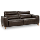 Conway Leather Power Recliner Sofa, Brown-Furniture - Sofas-High Fashion Home
