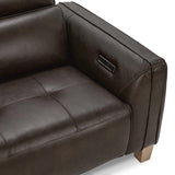 Conway Leather Power Recliner Sofa, Brown-Furniture - Sofas-High Fashion Home