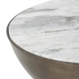 Corbett End Table, Creamy Taupe/Aged Bronze by Four Hands