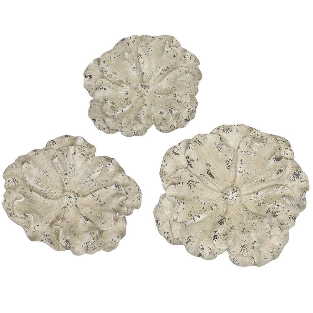 Cordelia Wall Flower Decor, Off-White, Set of 3