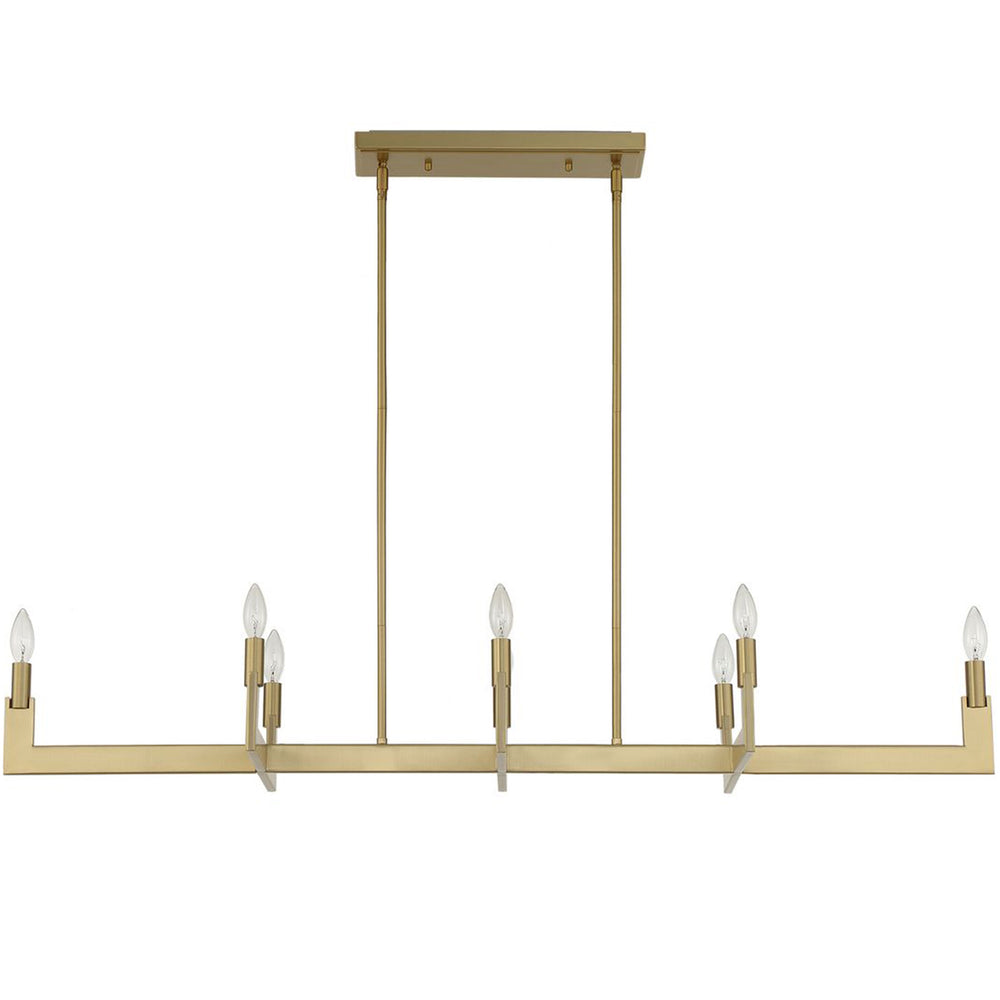 Cordoba 8 Light Linear Chandelier, Natural Brass-Lighting-High Fashion Home