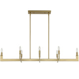Cordoba 8 Light Linear Chandelier, Natural Brass-Lighting-High Fashion Home