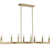 Cordoba 8 Light Linear Chandelier, Natural Brass-Lighting-High Fashion Home