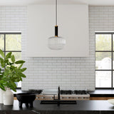 Corey Round Pendant, Matte Black-Lighting-High Fashion Home