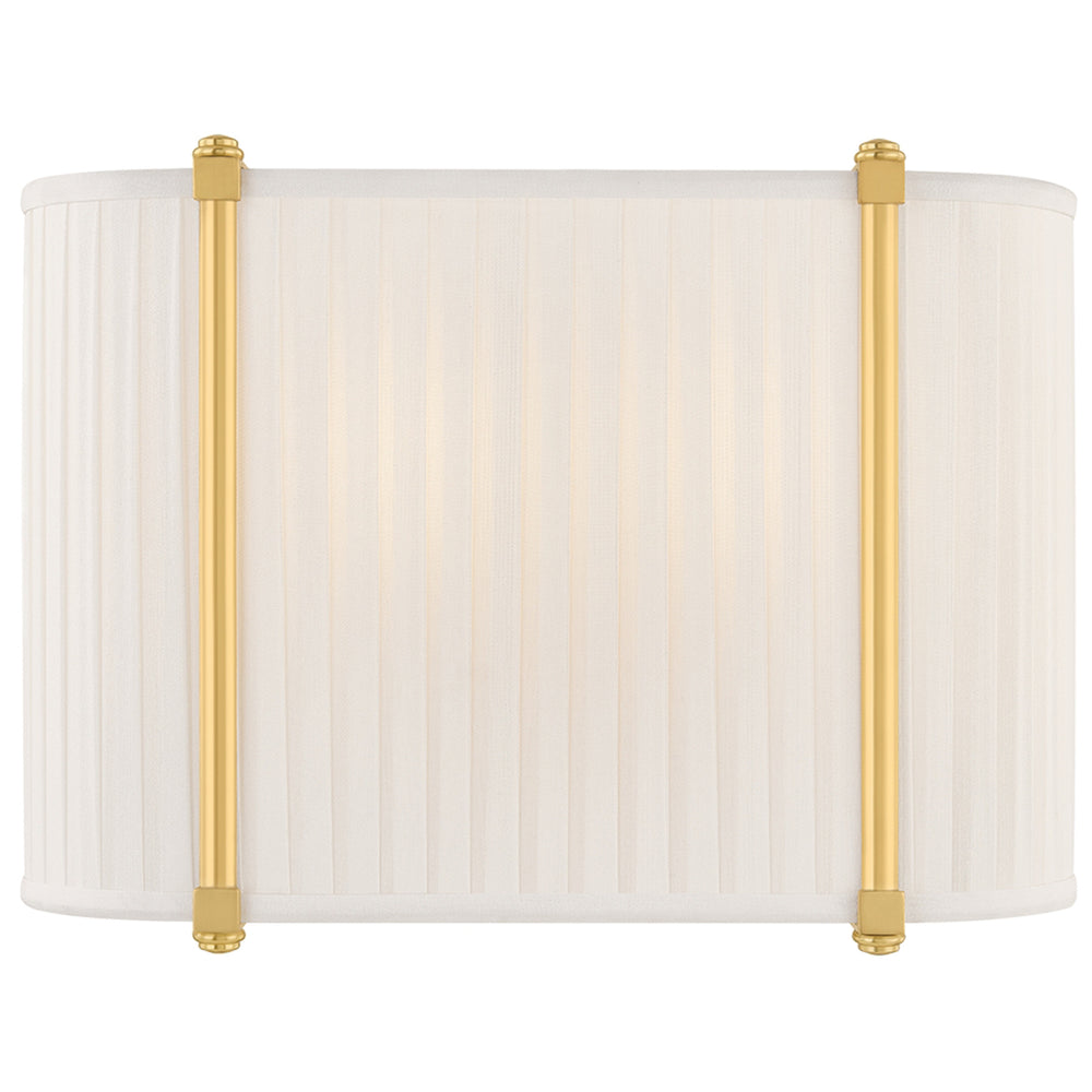 Cornell Wide Wall Sconce, Aged Brass