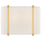 Cornell Wide Wall Sconce, Aged Brass