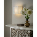 Cornell Wide Wall Sconce, Aged Brass