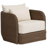 Corrigan Outdoor Swivel Chair, Dark Textured Woven by Four Hands-Furniture - Outdoor-High Fashion Home