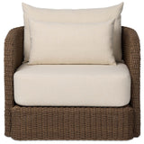 Corrigan Outdoor Swivel Chair, Dark Textured Woven by Four Hands-Furniture - Outdoor-High Fashion Home