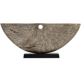 Corrugated Half Circle Sculpture, Ivory-Accessories-High Fashion Home