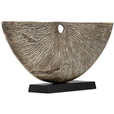 Corrugated Half Circle Sculpture, Ivory-Accessories-High Fashion Home