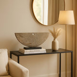 Corrugated Half Circle Sculpture, Ivory-Accessories-High Fashion Home