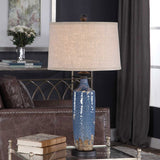 Cortez Table Lamp, Blue-Lighting-High Fashion Home
