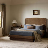 Costa Bed, Natural Brown Rattan