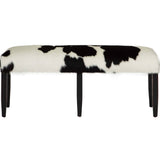 Cowhide Bench, Black/White