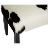 Cowhide Bench, Black/White