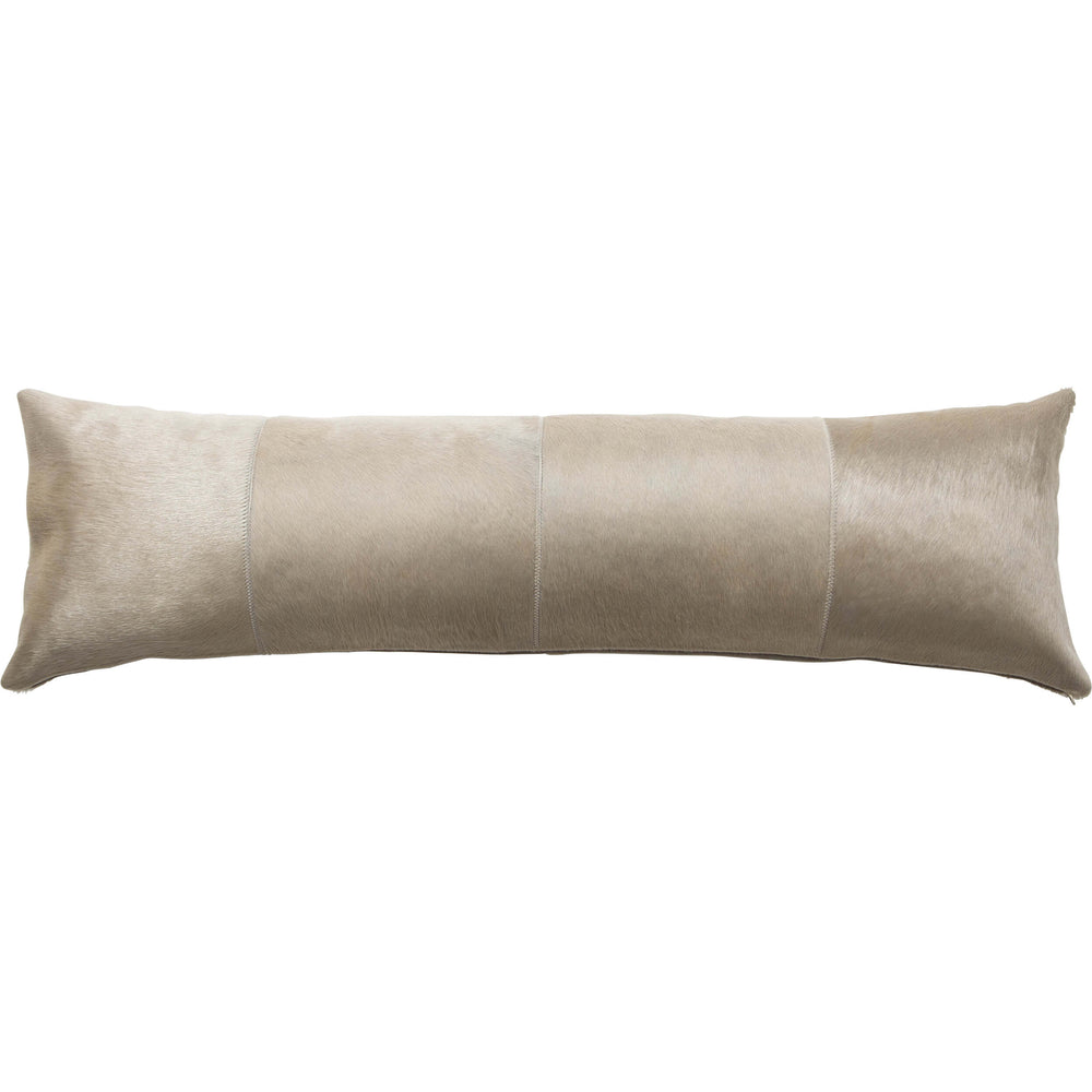 Cowhide Bolster Pillow, Champagne-High Fashion Home