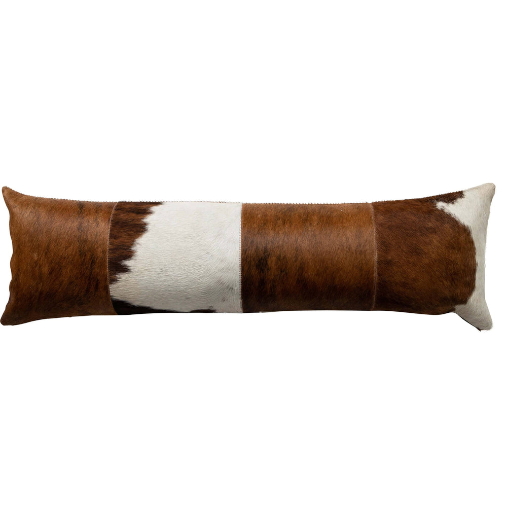 Cowhide Bolster Pillow, Tri-Color