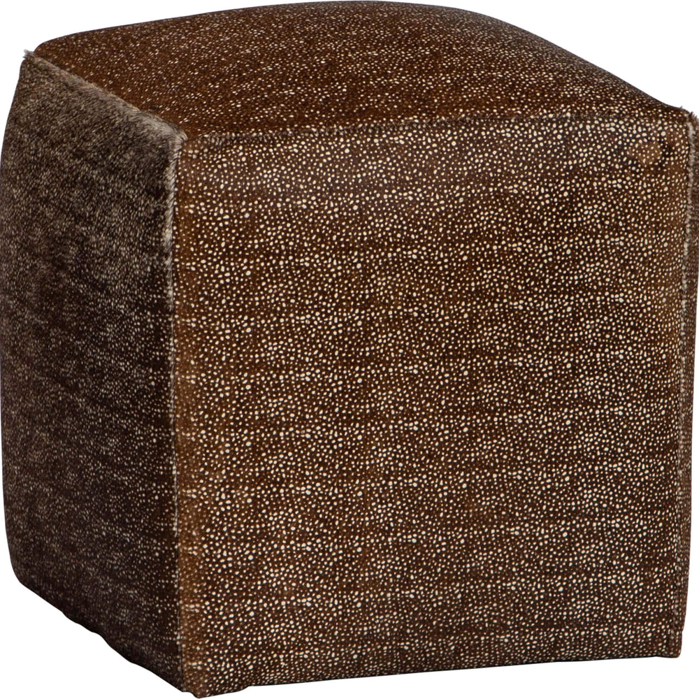 Cowhide Pouf, Guinea Fowl Print-High Fashion Home