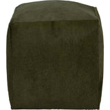 Cowhide Pouf, Olive