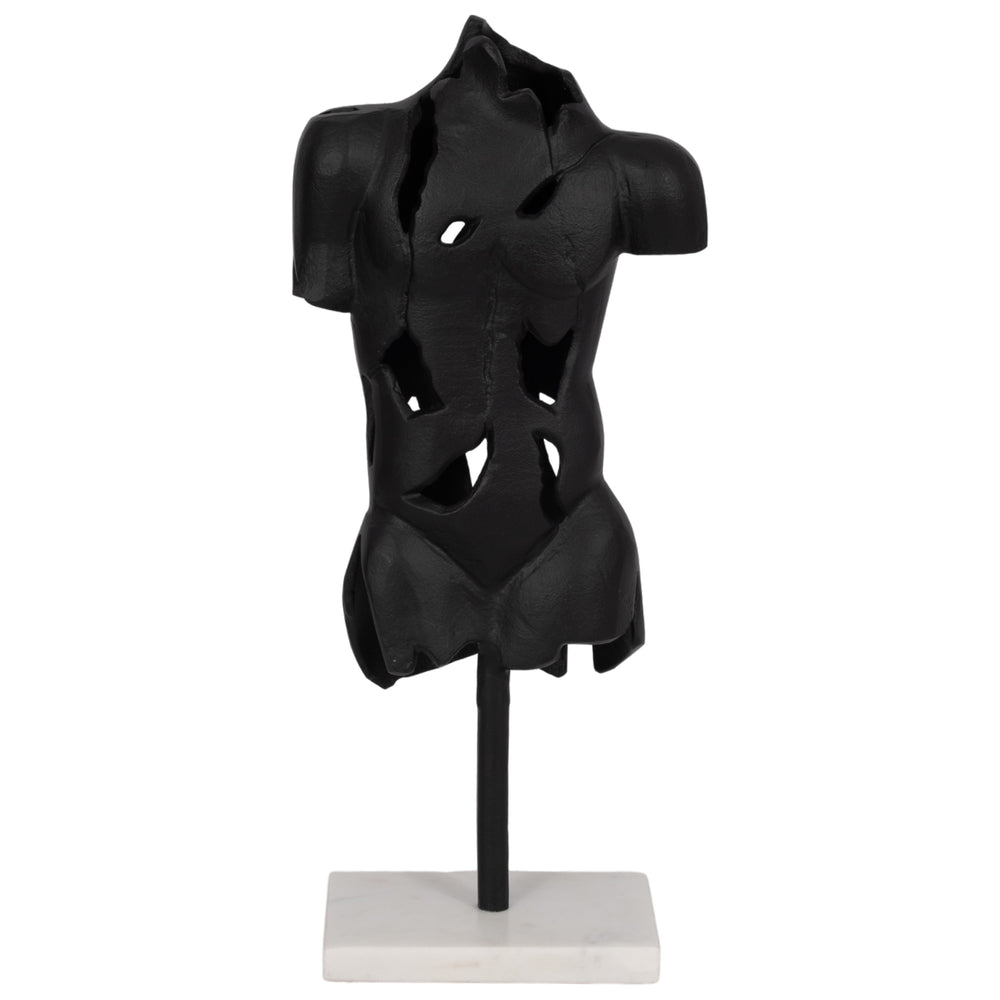 Cracked Bust on Stand, Black-Accessories-High Fashion Home