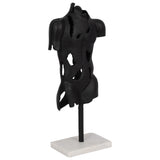 Cracked Bust on Stand, Black-Accessories-High Fashion Home