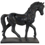 Cracked Horse Sculpture, Black-Accessories-High Fashion Home