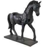 Cracked Horse Sculpture, Black-Accessories-High Fashion Home