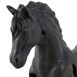 Cracked Horse Sculpture, Black-Accessories-High Fashion Home