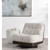 Crandall Swivel Chair, Cocoa Cream-Furniture - Chairs-High Fashion Home