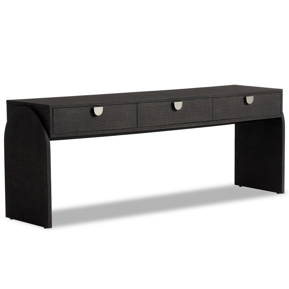 Cressida Console Table, Black Linen by Four Hands-Furniture - Accent Tables-High Fashion Home