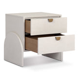 Cressida Nightstand, Ivory Painted Linen by Four Hands-Furniture - Bedroom-High Fashion Home