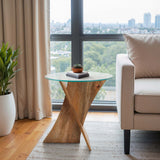 Criss-Cross Accent Table, Natural