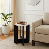 Criss-Cross Accent Table, White
