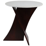 Criss-Cross Marble Top Accent Table, White