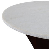 Criss-Cross Marble Top Accent Table, White