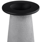 Crosby Column Vases/Candleholders, Grey, Set of 3-Accessories-High Fashion Home