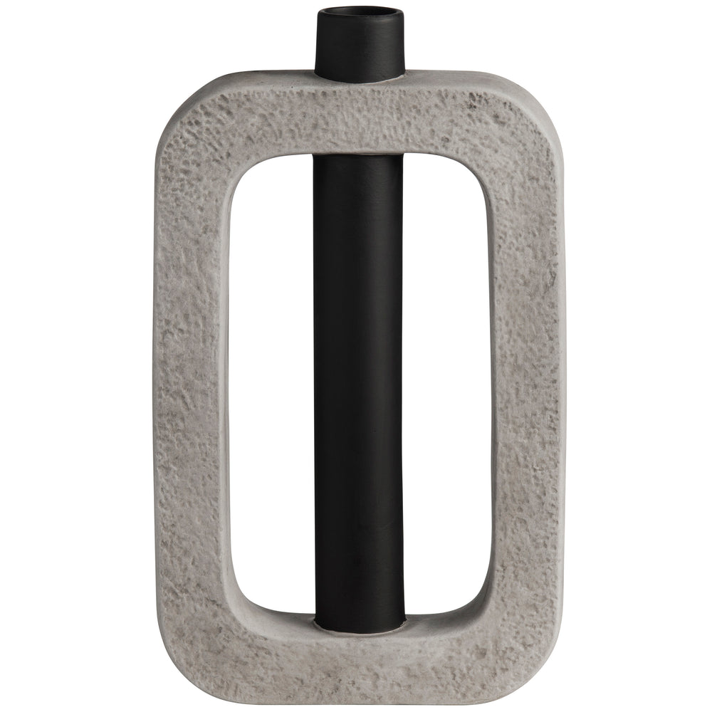 Crosby Square Vase, Grey-Accessories-High Fashion Home