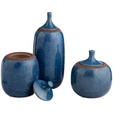 Cruz Bottles, Blue, Set of 3-Accessories-High Fashion Home